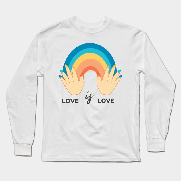 Love is Love Pride T Shirt Radiate Positivity Rainbow Tees for Women Summer Casual Vacation Shirts Letter Print Short Sleeve Lesbian Tops Long Sleeve T-Shirt by mdstore